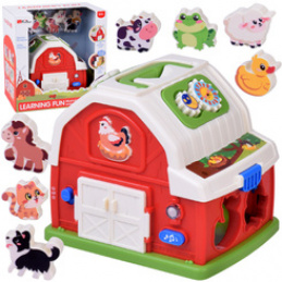 Interactive educational farm house blocks animal sounds sorter ZA5956 universal