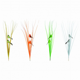 Birds on a skewer with Easter grass mix of patterns