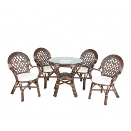 Aga Rattan set PAPIO Choco White