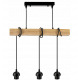 Hanging ceiling light LED wooden beam 3xE27 loft cup
