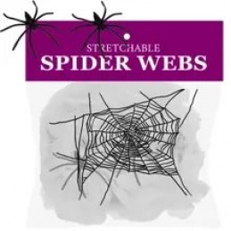 Artificial spider web with spiders white Malatec 19759