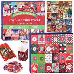 Advent Calendar PUZZLE - 24 Christmas Puzzles in VINTAGE Style ZA5885 Universal