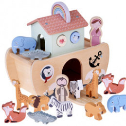 Wooden Noah's Ark + Animal Figures Educational Toy Sorter ZA5931 Universal