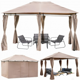 Garden pavilion 3x4 m with waterproof side walls