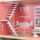 Aga Wooden dollhouse with furniture Pastel
