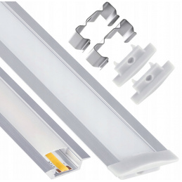 LED anodized aluminum recessed profile 1m - set