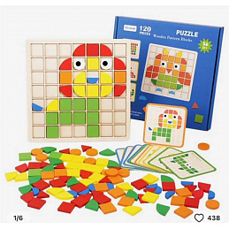 Wooden Logic Puzzle 120pcs. + Cards