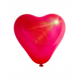 Aga4Kids Latex Balloon Heart with LED Red 25 cm