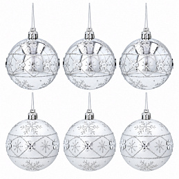 Aga Christmas Ornaments 7cm 6pcs Silver - Snowflakes