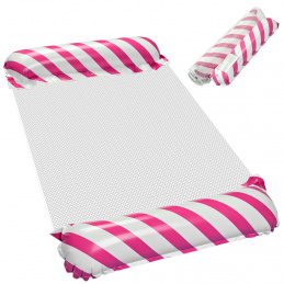 Inflatable beach mattress hammock water lounger chair pool pink