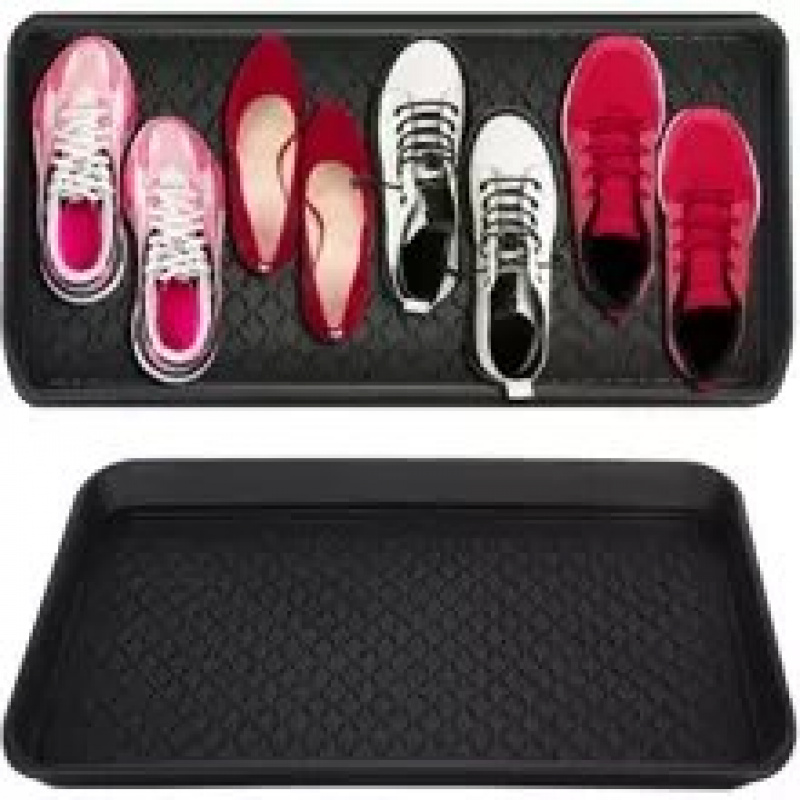 Shoe tray 75,5 x 38 x 3 cm black Ruhhy 19921