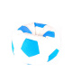 Aga Sofa bag BALL XXXL Blue - White + footrest