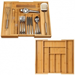 Q81 CUTLERY ORGANIZER DRAWER INSERT BAMBOO XL