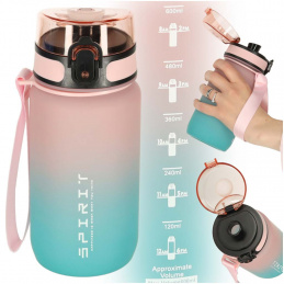 Sports water bottle with spout BPA FREE 600ml pink-blue