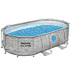 Power Steel Swim Vista Pool with Window 427x250x100 14x8FT BESTWAY 7in1