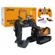 R/C excavator with a metal bucket and smoke function