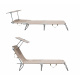 Aga Garden Reclining Lounger with Canopy Beige
