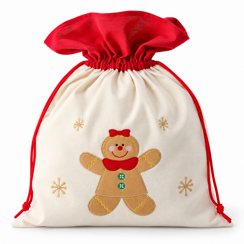 Aga Christmas gift sack with gingerbread man 45×60 cm