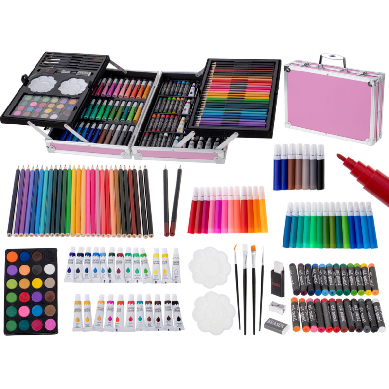 Aga Plastic Painting Set in a Case 145 pcs Pink