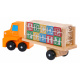 Wooden truck with trailer and blocks for children 2+ Educational toy + blocks with letters and numbers