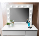 Aga Dressing table with mirror and lighting + stool Matte white