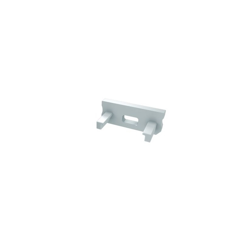 End cap for profile - D - white - with hole