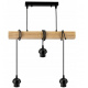 Hanging Ceiling Light LED Wooden Beam 3xE27 Loft Wooden Ball