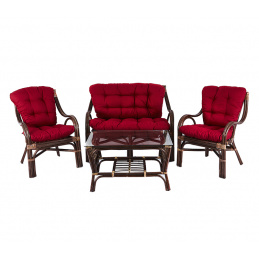 Aga Rattan set BUTEO Choco Maroon
