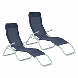 Aga 2x Garden Lounger SIESTA Dark Blue