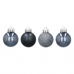 Aga Christmas Ornaments MIX 3cm 16pcs Anthracite