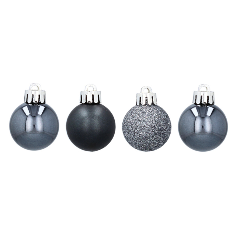 Aga Christmas Ornaments MIX 3cm 16pcs Anthracite
