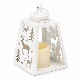 Aga Metal LED Christmas Lantern White