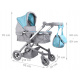 Multifunctional 4-in-1 Doll Stroller ZA4543 Gray-Turquoise
