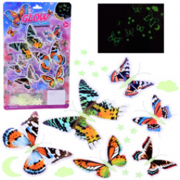 Magic Fluorescent Butterflies and Stars – Glowing Stickers ZA5681 Universal