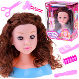 20 cm HAIR STYLING HEAD DOLL BRUNETTE with Hairdressing Accessories ZA5838 Universal