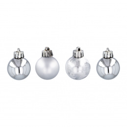 Aga Christmas Ornaments MIX 3cm 24pcs Silver