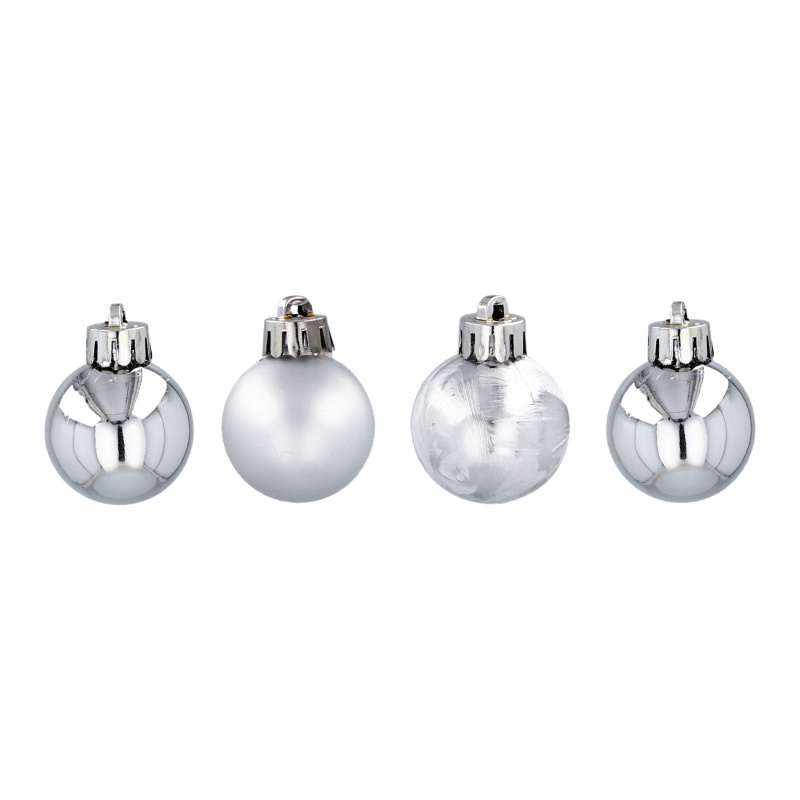 Aga Christmas Ornaments MIX 3cm 24pcs Silver