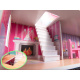 Aga MDF Dollhouse with furniture 70 cm Pink LED