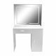 Aga Dressing Table with Mirror and LED Lighting + Stool Matte White