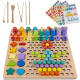 Wooden jigsaw with fish, numbers, circles ISO 17252