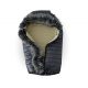 Aga Winter snood Combi Luka with fur coat Grey