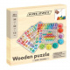 Wooden jigsaw with fish, numbers, circles ISO 17252