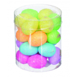 Brocade polystyrene eggs 24 pcs. colorful