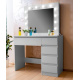 Aga Dressing Table with Mirror and Lighting Matte White