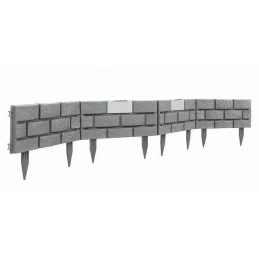 Linder Exclusiv Garden Palisade with Solar LED Lighting Gray