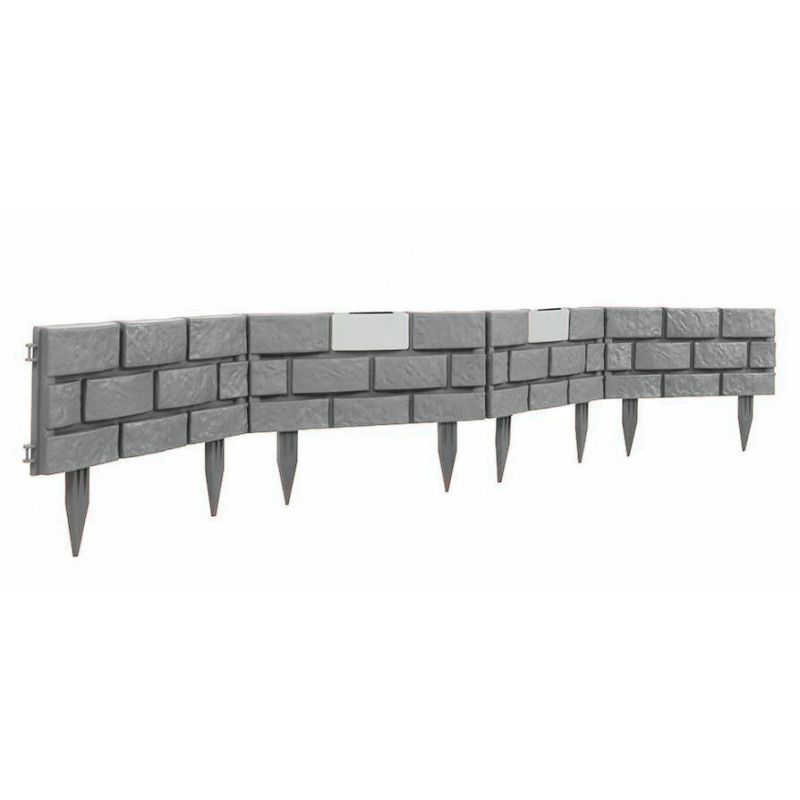 Linder Exclusiv Garden Palisade with Solar LED Lighting Gray