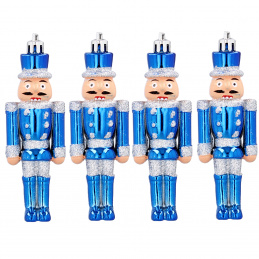 Aga Set of 4 Christmas Ornaments Nutcracker Blue