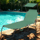 Aga 2x Garden Reclining Lounger with Canopy Light Green