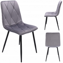 Upholstered velour chair PIADO gray