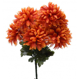 Bouquet of Artificial Flowers Orange Chrysanthemums - 50 cm